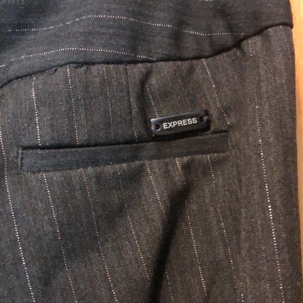 Express Editor Trousers Size 2 Grey With Silver T… - image 8